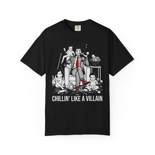 "Chillin' Like A Villain" Tee — Cool Suit & Tie Family Man Graphic T‑Shirt
