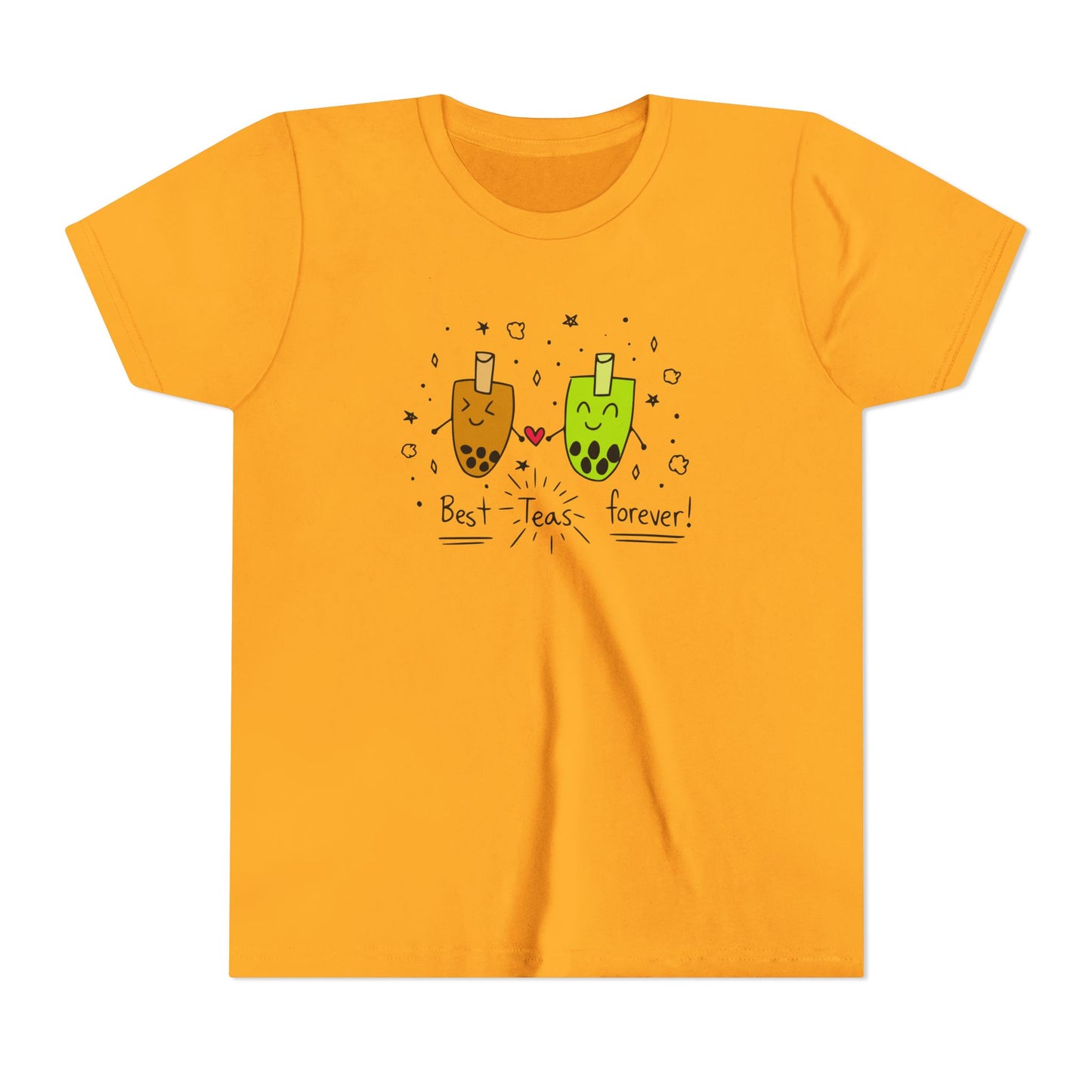 "Best Teas Forever" Youth Tee – Cute Bubble Tea Friends BFF Graphic T-Shirt