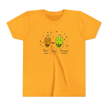 "Best Teas Forever" Youth Tee – Cute Bubble Tea Friends BFF Graphic T-Shirt