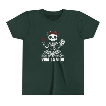 'Viva La Vida' Youth Tee - Day of the Dead Skull Girl Graphic
