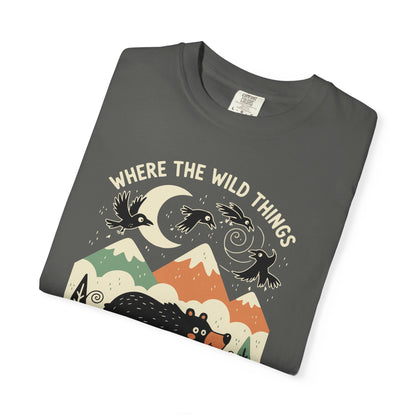 "Where the Wild Things Poop Freely" T-Shirt - Nature Wildlife Outdoors Bird Bear Graphic Tee