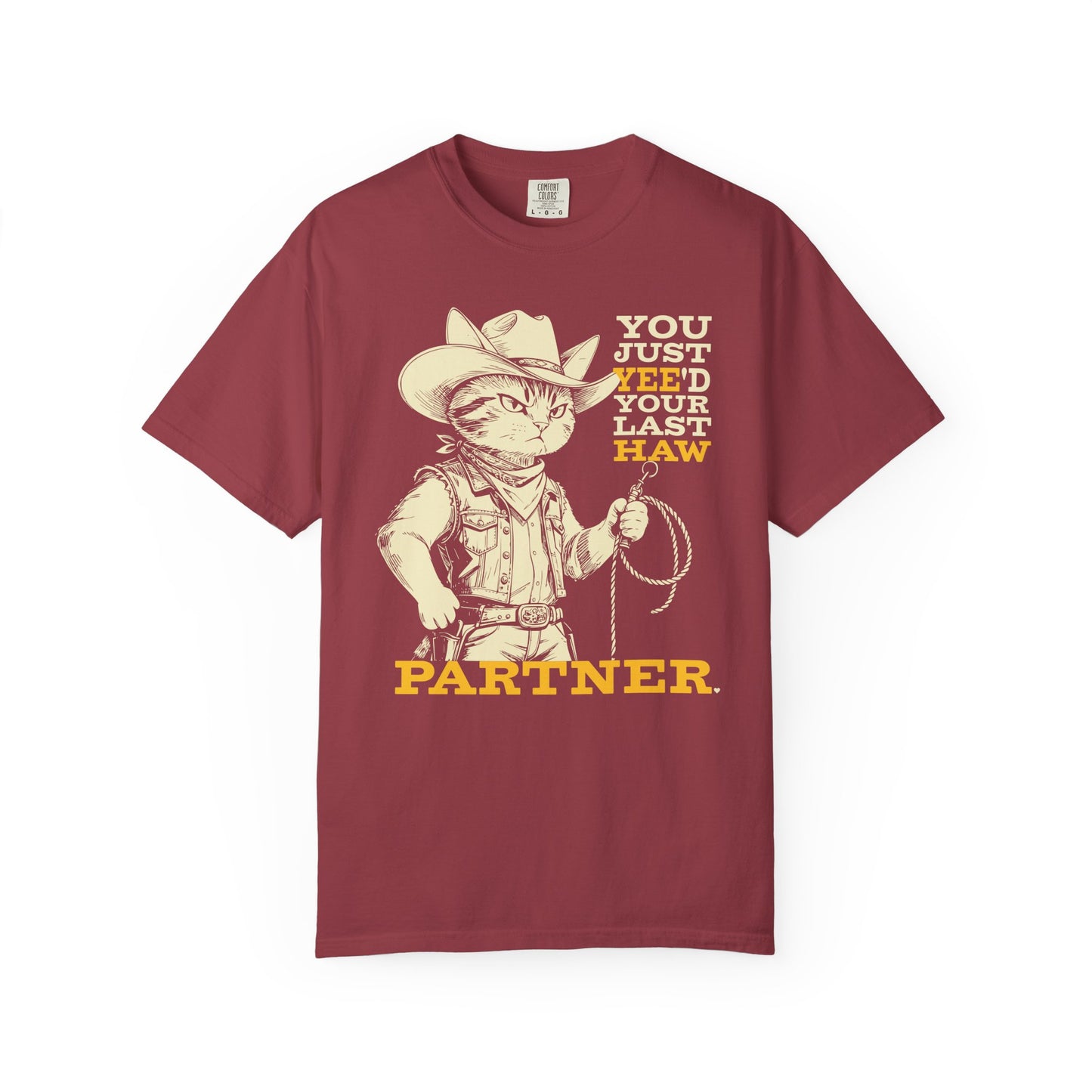"You Just Yee'd Your Last Haw Partner" Cowboy Cat T-Shirt — Funny Vintage Western Graphic Tee