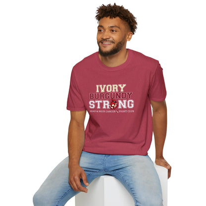 Ivory Burgundy Strong T-Shirt — Head & Neck Cancer Fight Club Awareness Tee