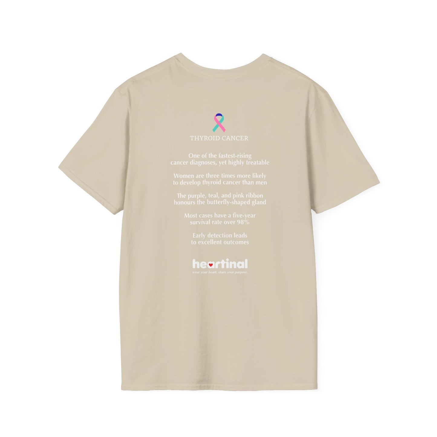 Teal Pink Blue Strong T-Shirt – Thyroid Cancer Awareness Ribbon Support Tee