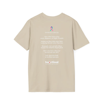 Teal Pink Blue Strong T-Shirt – Thyroid Cancer Awareness Ribbon Support Tee