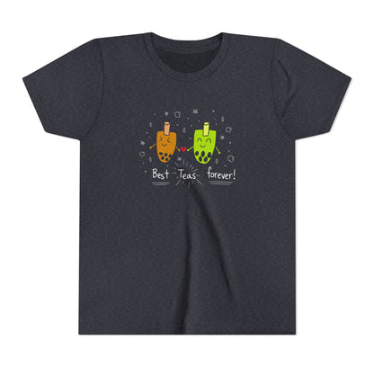 "Best Teas Forever" Youth Tee – Cute Bubble Tea Friends BFF Graphic T-Shirt