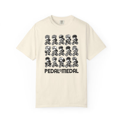Pedal for the Medal Graphic Tee — Cute Cycling Crew Illustration T-Shirt
