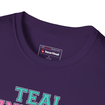 Teal Pink Blue Strong T-Shirt – Thyroid Cancer Awareness Ribbon Support Tee