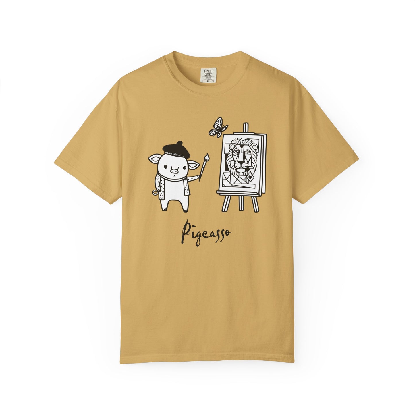 "Pigcasso" Pigment T-Shirt — Cute Pig Artist Illustration Painter Tee