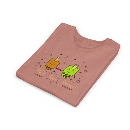 "Best Teas Forever" Youth Tee – Cute Bubble Tea Friends BFF Graphic T-Shirt