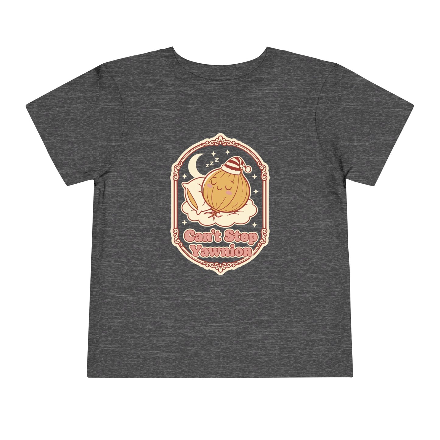 "Can't Stop Yawnion" Toddler Tee — Cute Sleeping Onion Graphic