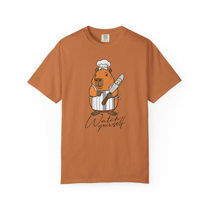 Capybara Chef T-Shirt — "Watch Yourself" Cute Cooking Animal Tee