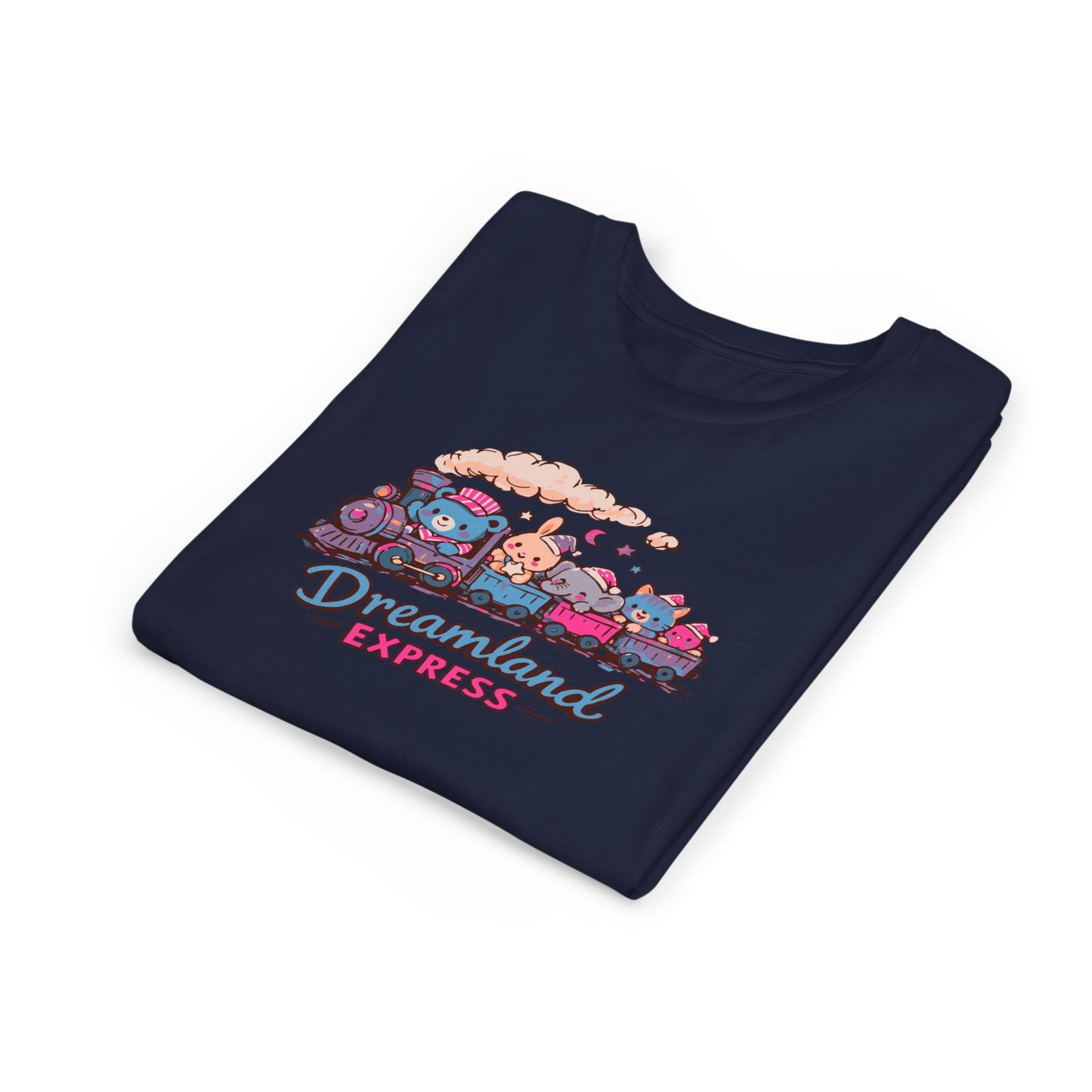 "Dreamland Express" Youth Tee — Cute Train & Animal Crew Kids Shirt