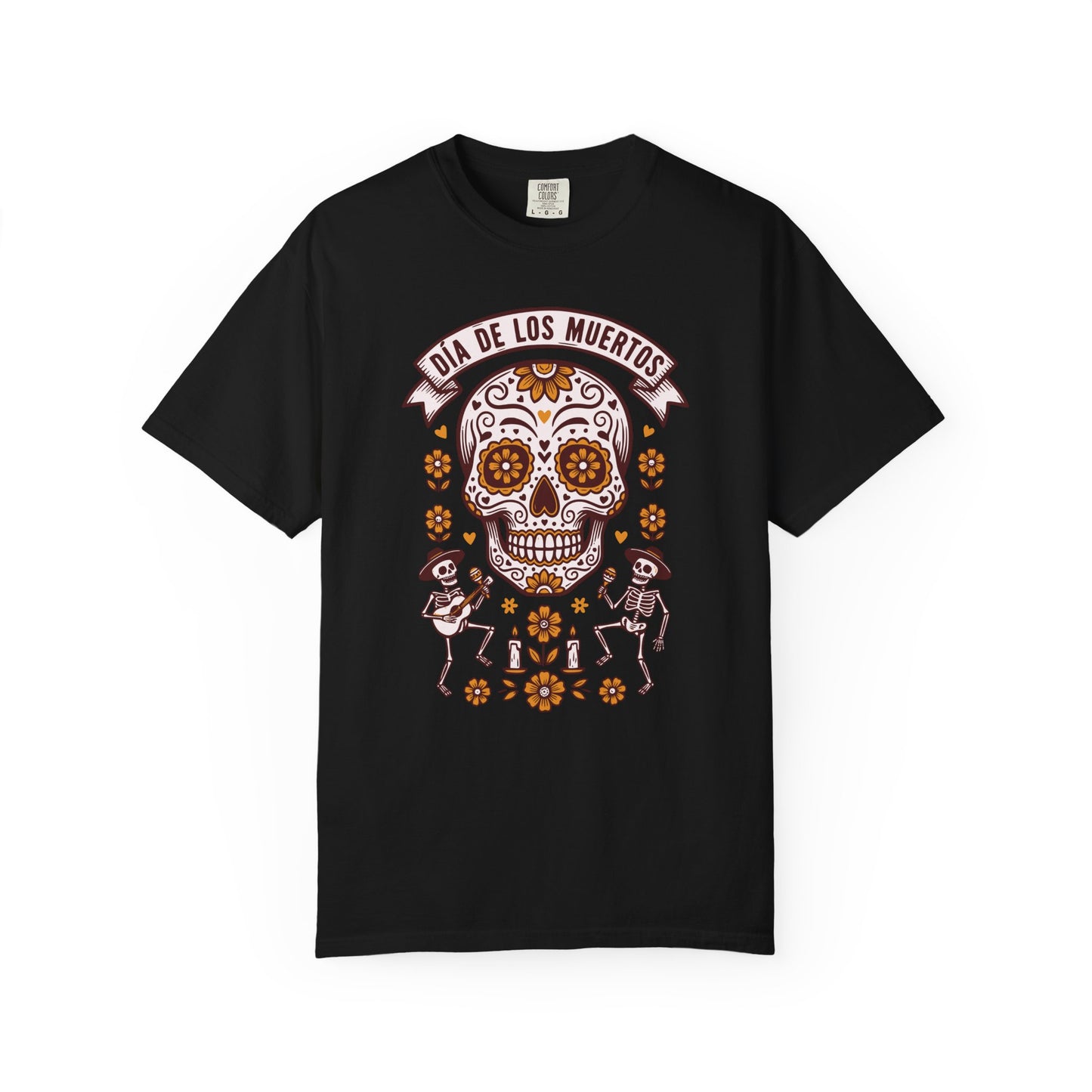 Día de los Muertos Sugar Skull T-Shirt — Floral Calavera Day of the Dead Tee