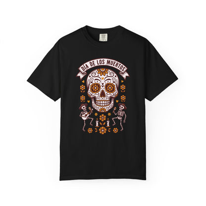 Día de los Muertos Sugar Skull T-Shirt — Floral Calavera Day of the Dead Tee