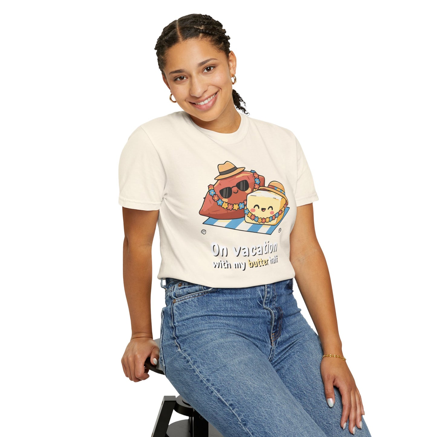 "On vacation with my butter half" Couples Tee —  Cute Vacation Yam Butter Summer T-Shirt