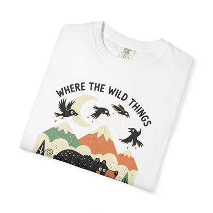 "Where the Wild Things Poop Freely" T-Shirt - Nature Wildlife Outdoors Bird Bear Graphic Tee