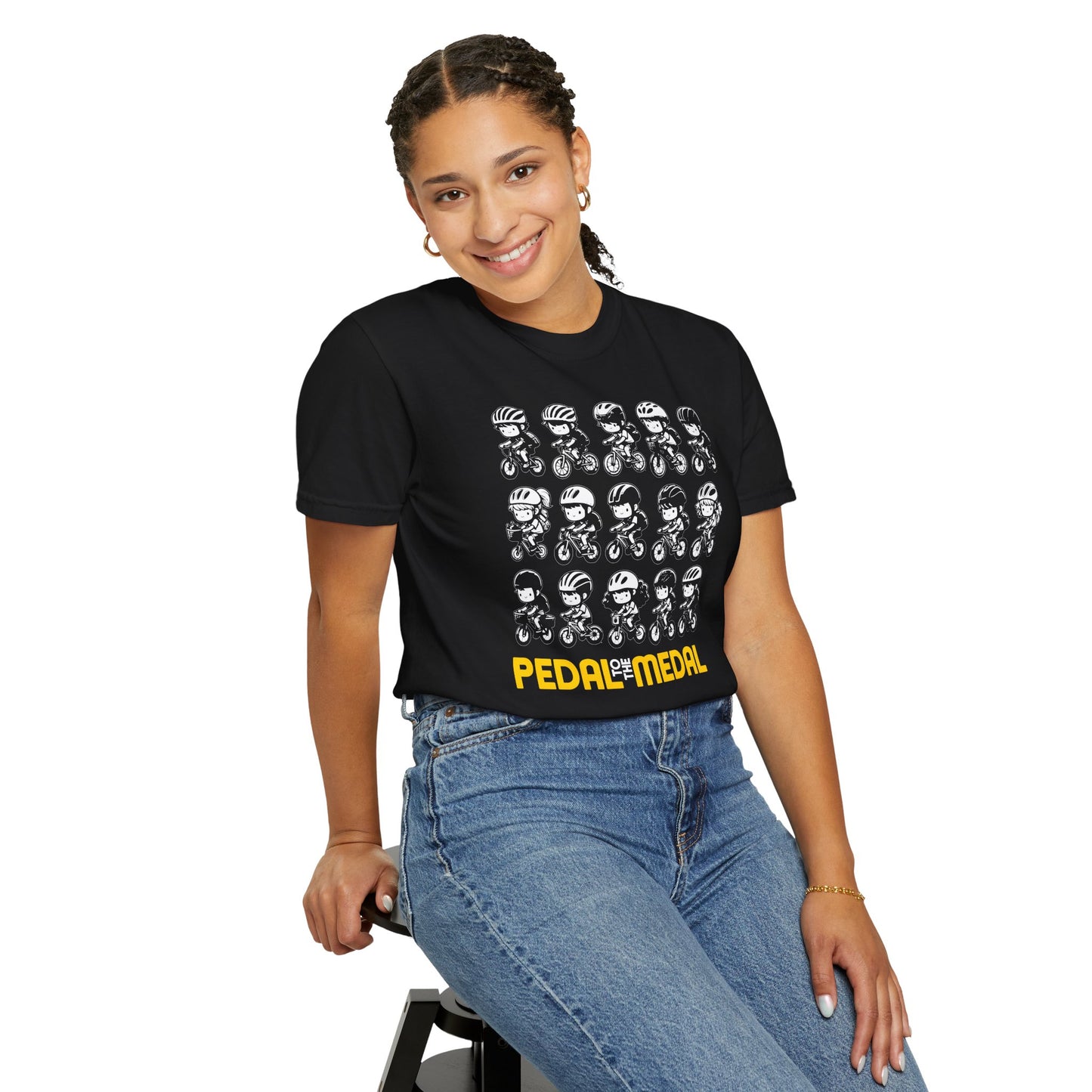 Pedal for the Medal Graphic Tee — Cute Cycling Crew Illustration T-Shirt