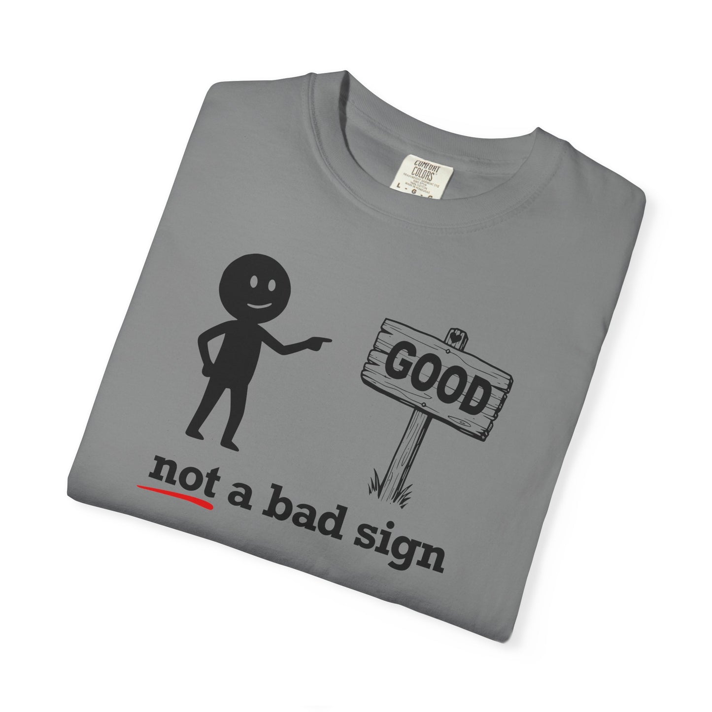 "Not a Bad Sign" Couples Tee  - Funny Stick Figure Good Premonition Graphic T-Shirt
