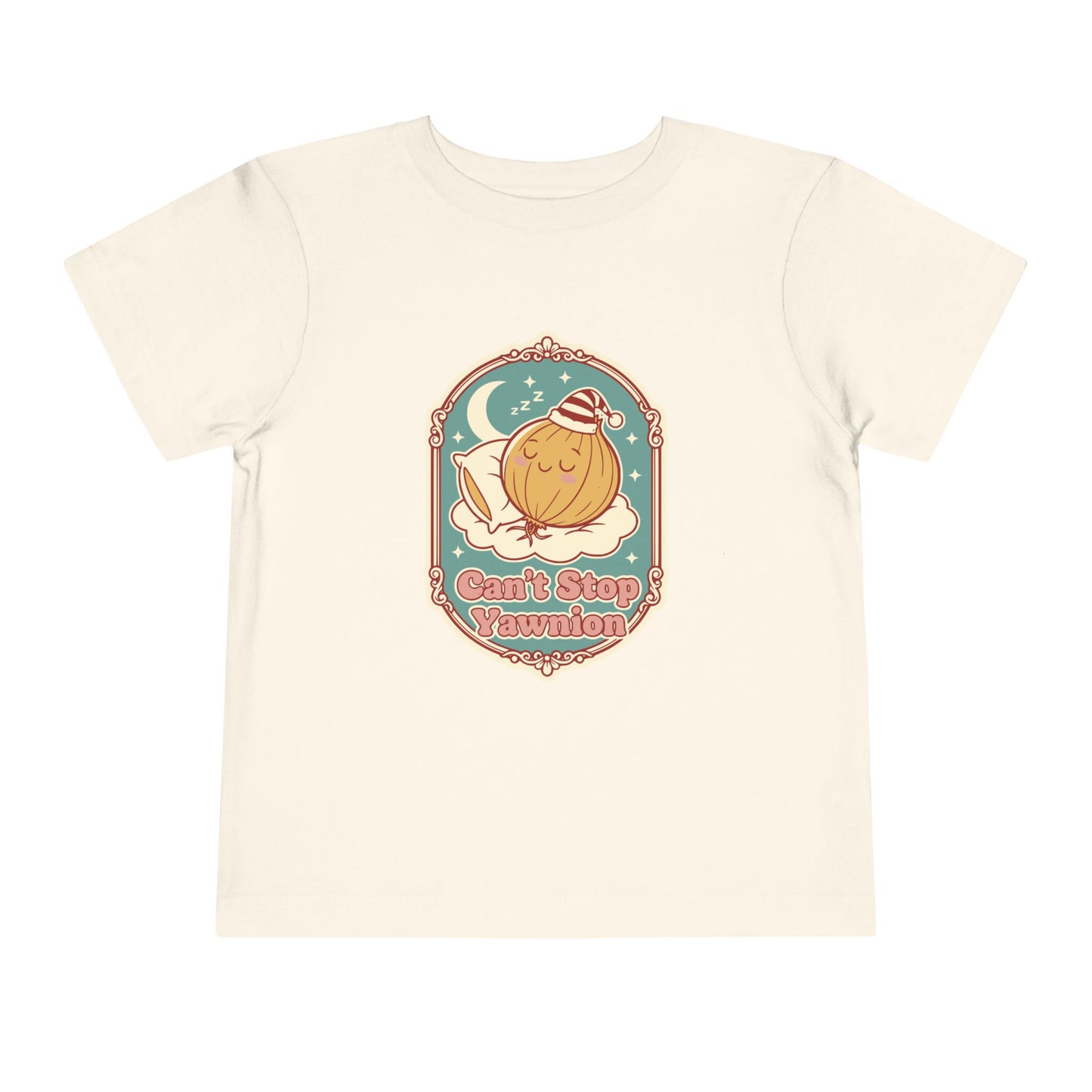 "Can't Stop Yawnion" Toddler Tee — Cute Sleeping Onion Graphic