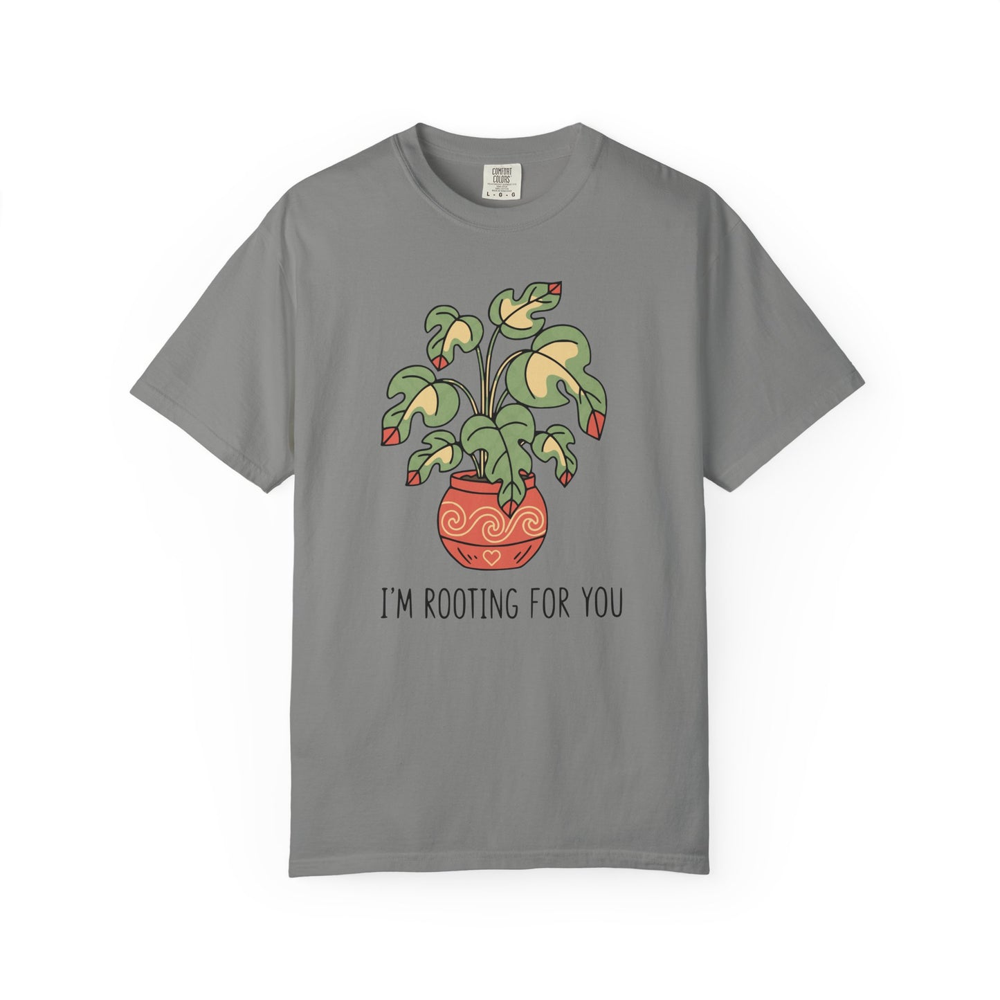 "I’m Rooting For You" Plant Lover Support T-Shirt — Cute Potted Plant Tee