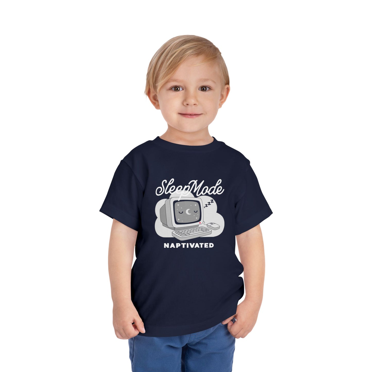 "Sleep Mode Naptivated" Toddler Tee — Cute Vintage Computer Nap T-Shirt
