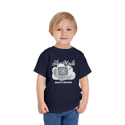 "Sleep Mode Naptivated" Toddler Tee — Cute Vintage Computer Nap T-Shirt