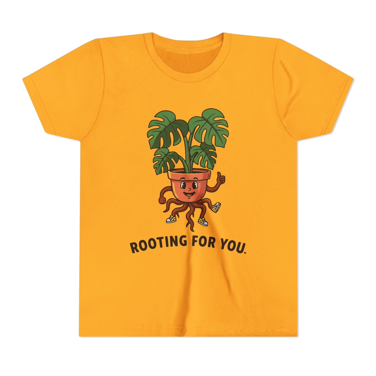 "Rooting For You" Youth Tee — Cute Plant Pot Support Graphic T-Shirt