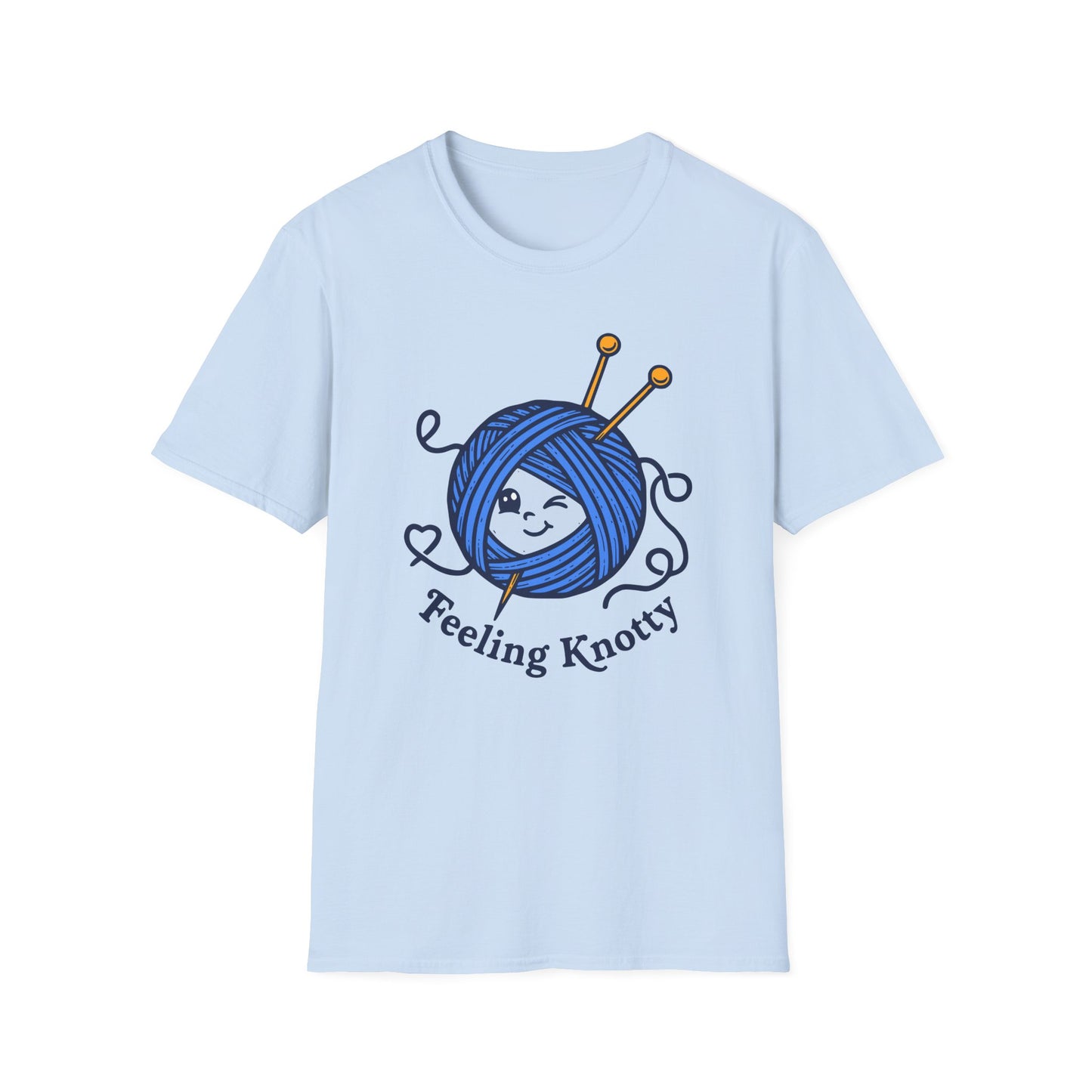 Feeling Knotty T-Shirt — Cute Knitting Yarn Ball Tee for Crafters