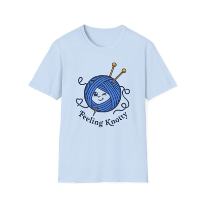 Feeling Knotty T-Shirt — Cute Knitting Yarn Ball Tee for Crafters