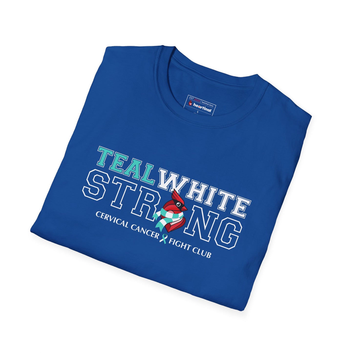 Teal White Strong - Cervical Cancer Fight Club T-Shirt