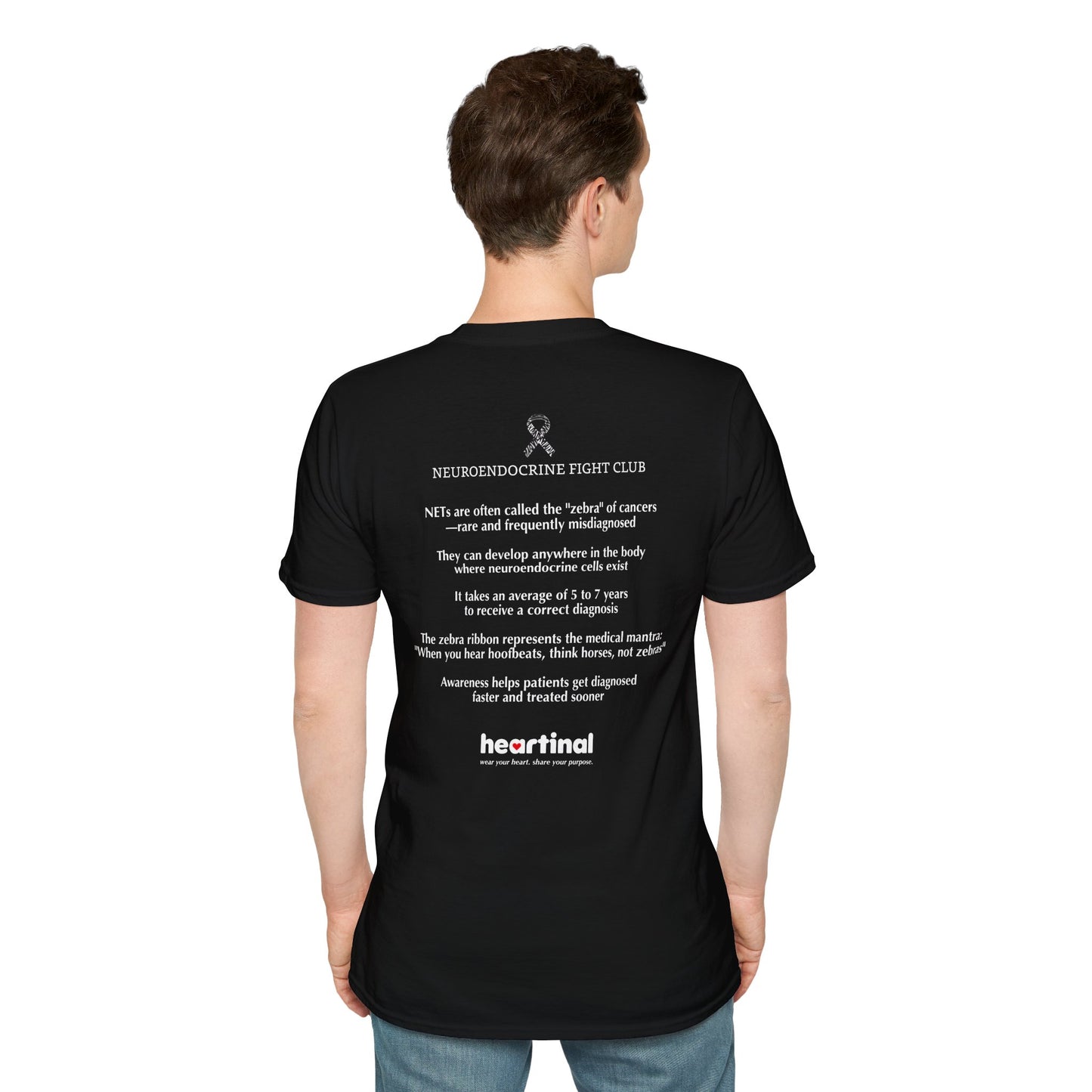 Zebra Strong T-Shirt — Neuroendocrine Cancer Fight Club Awareness Support Tee