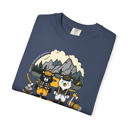 Slumberjack Party T-Shirt — Outdoor Pee Lumberjack Mountain Bears Graphic Tee