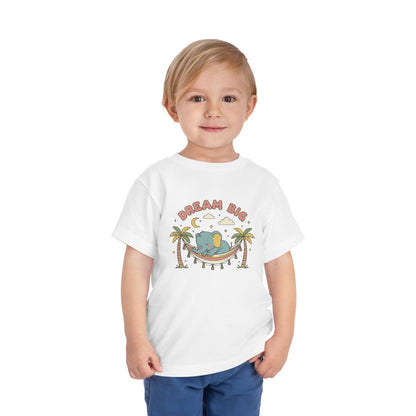 "Dream Big" Toddler Tee — Elephant Hammock Sleeping Graphic