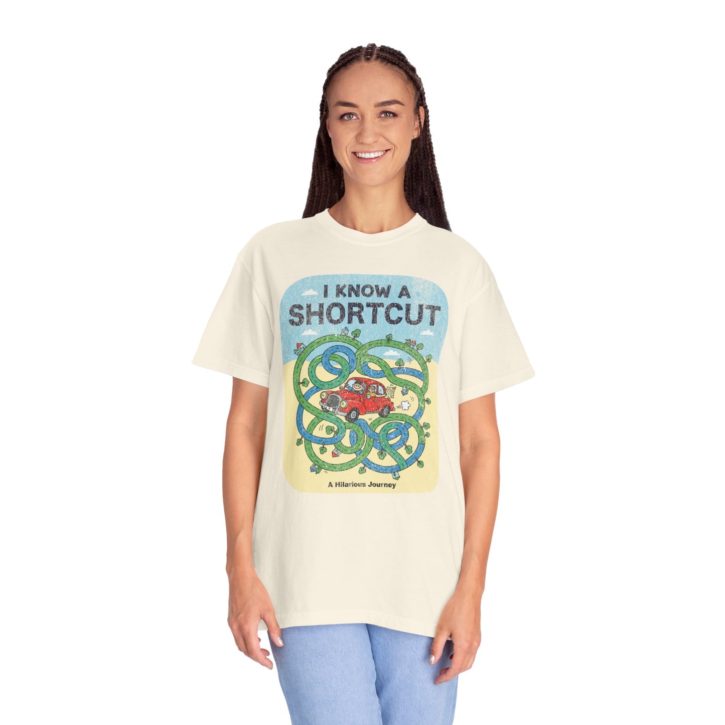 "I Know a Shortcut" T-Shirt — Funny Adventure Road Trip Hiking Graphic Tee