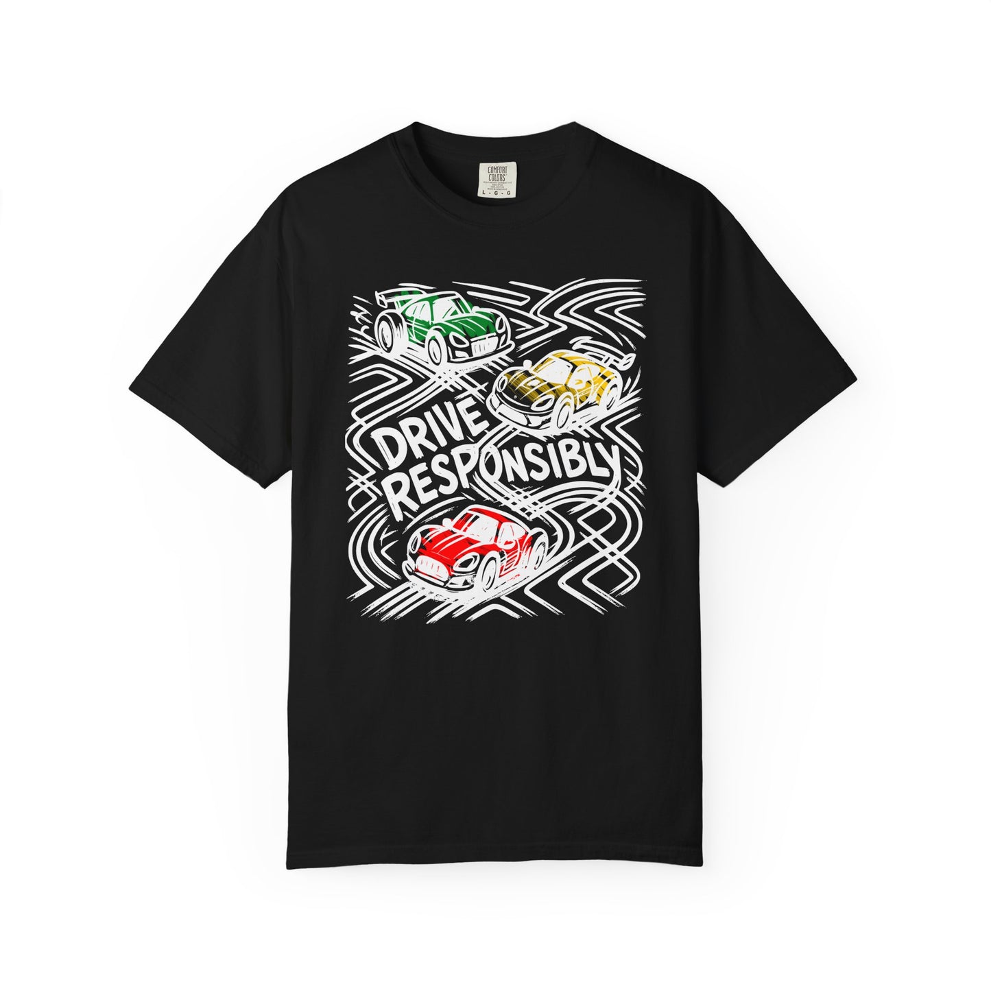 Drive Responsibly Vintage Car T-Shirt — Retro Racer Awareness Graphic Tee