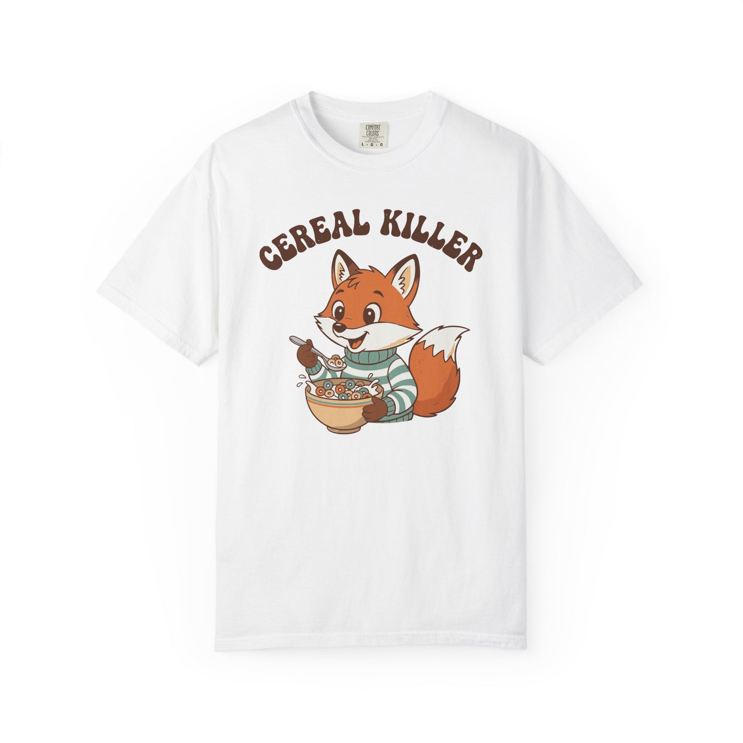 "Cereal Killer" T-Shirt — Cute Fox Eating Cereal Graphic Tee