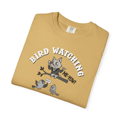 'Bird Watching' T-Shirt — Vintage Cartoon Cat Calling Graphic Tee