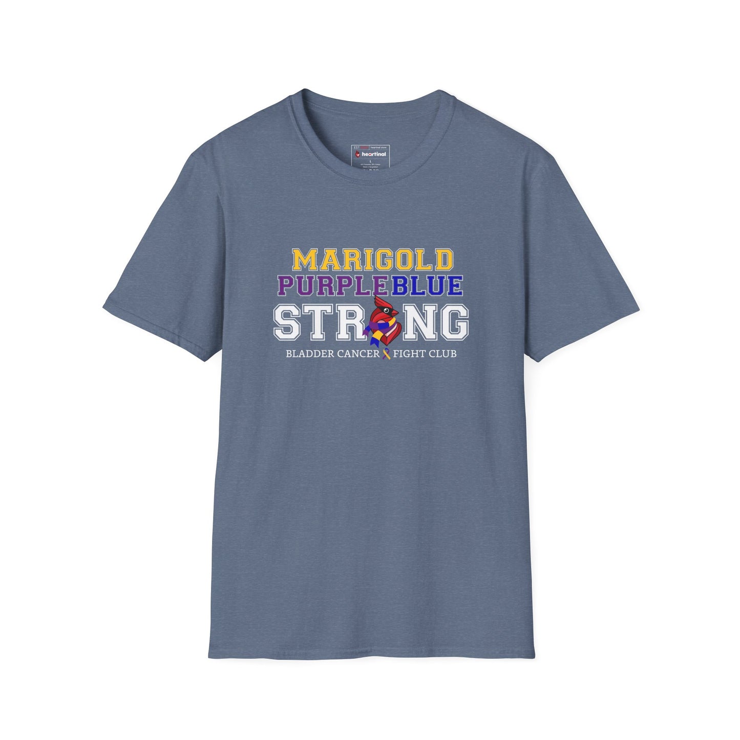 Marigold Purple Blue Strong T-Shirt — Bladder Cancer Awareness Fundraiser Tee