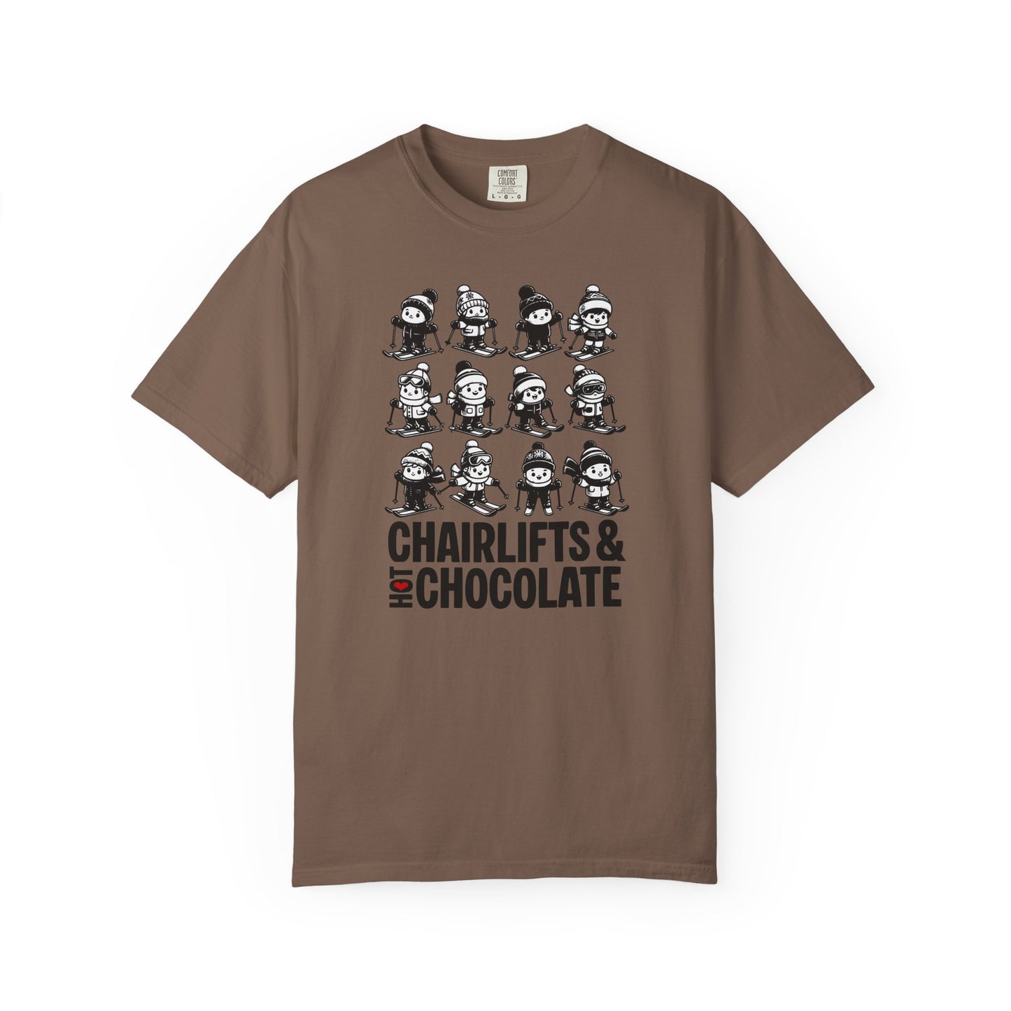 Chairlifts & Hot Chocolate T-Shirt — Cute Ski Lovers Winter Tee