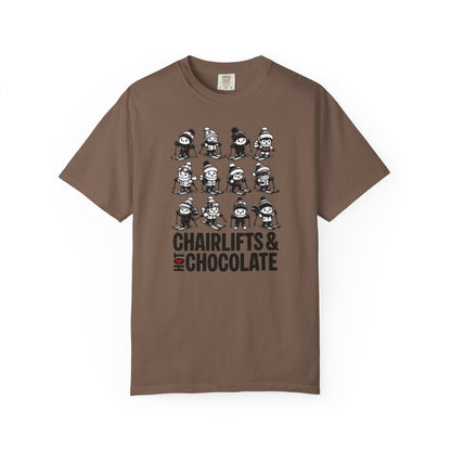 Chairlifts & Hot Chocolate T-Shirt — Cute Ski Lovers Winter Tee