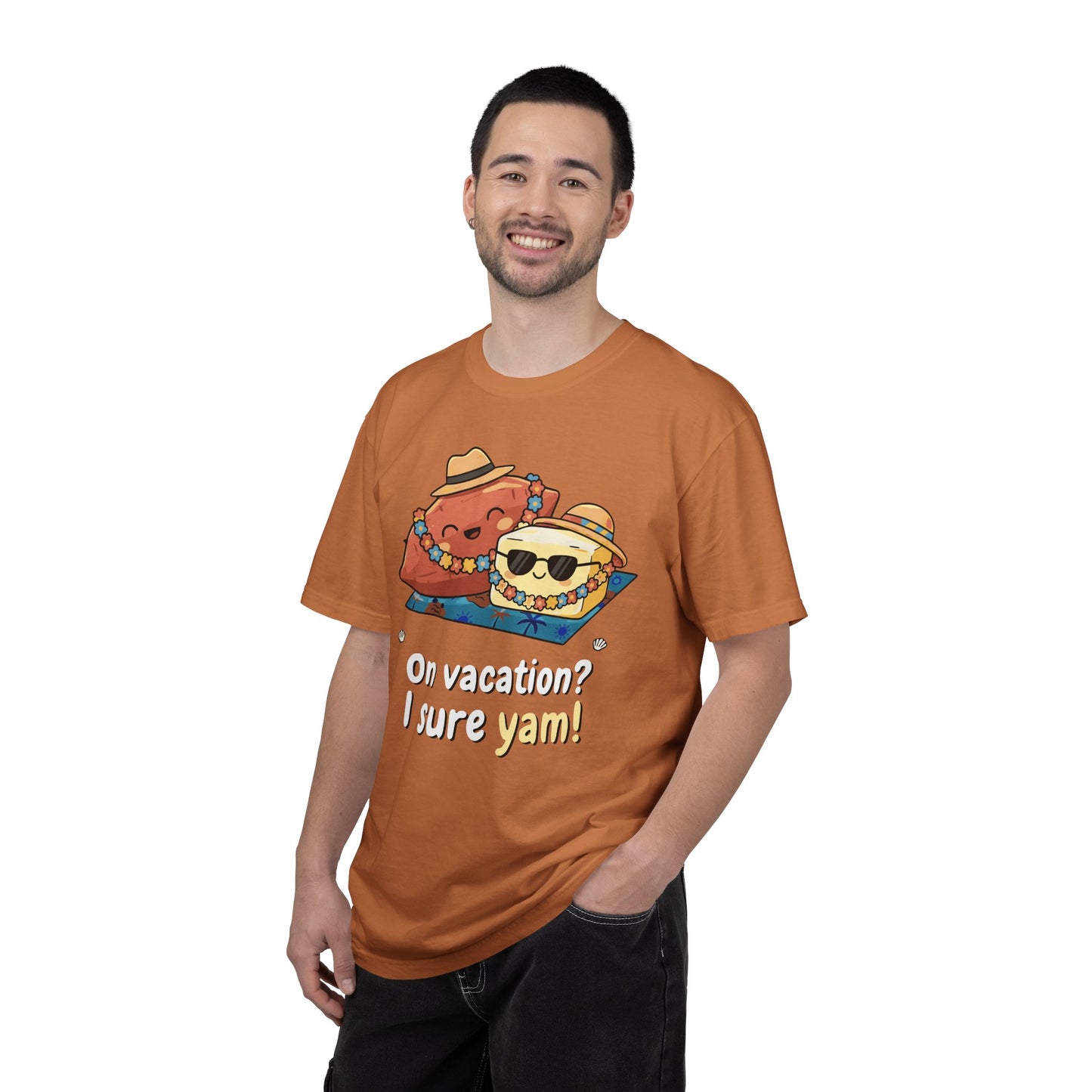 "On vacation? I sure yam!" Couples Tee — Cute Yam Butter Summer Vacation Vibes T-Shirt