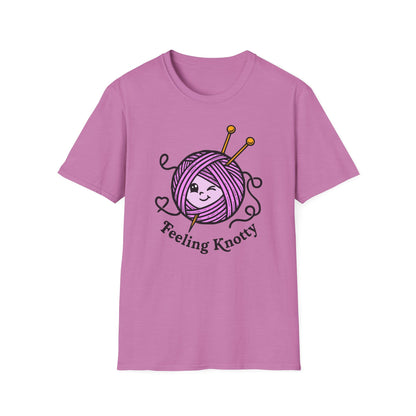 Feeling Knotty T-Shirt — Cute Knitting Yarn Ball Tee for Crafters
