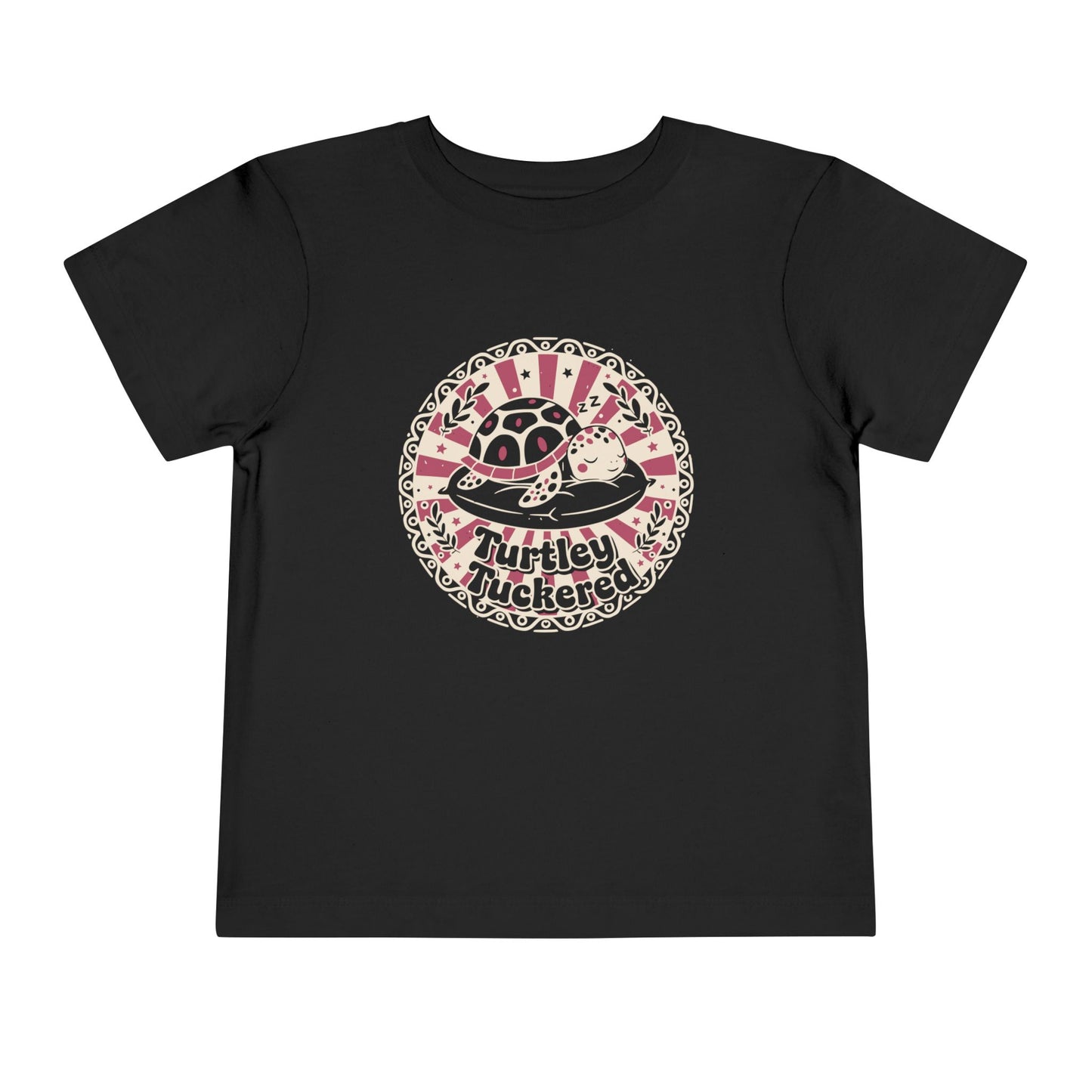 "Turtley Tuckered" Toddler Tee —  Cute Nap-Time Turtle Graphic Shirt
