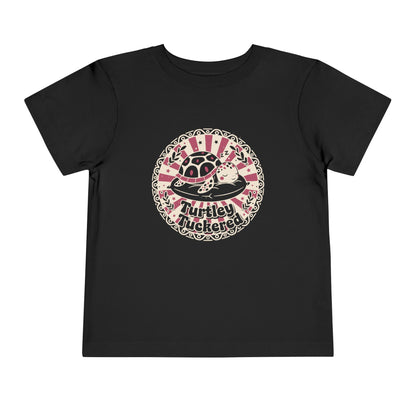 "Turtley Tuckered" Toddler Tee —  Cute Nap-Time Turtle Graphic Shirt