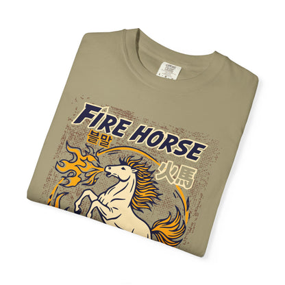 'Fire Horse' Spicy Hot Instant Ramyeon T-Shirt — Retro Lunar New Year Graphic Tee