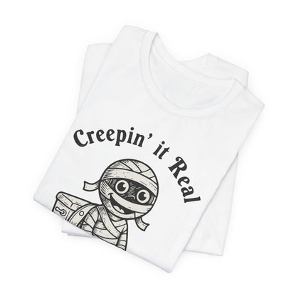 "Creepin' It Real" Vintage Tee - Funny Mummy on a Potty T-Shirt