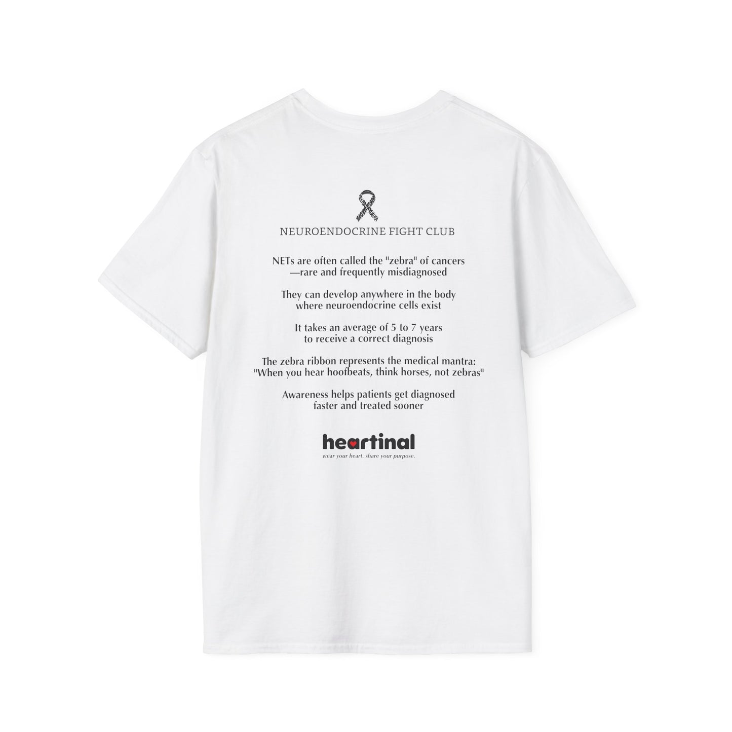 Zebra Strong T-Shirt — Neuroendocrine Cancer Fight Club Awareness Support Tee