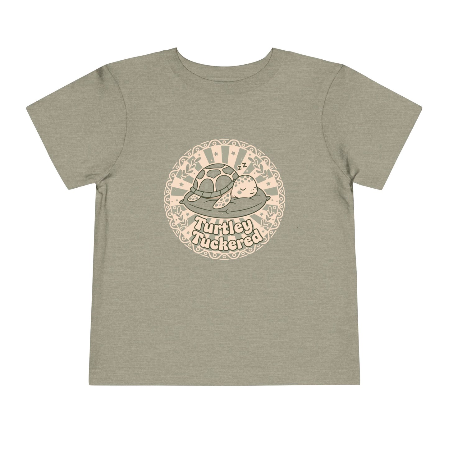 "Turtley Tuckered" Toddler Tee —  Cute Nap-Time Turtle Graphic Shirt