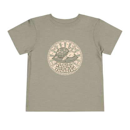 "Turtley Tuckered" Toddler Tee —  Cute Nap-Time Turtle Graphic Shirt